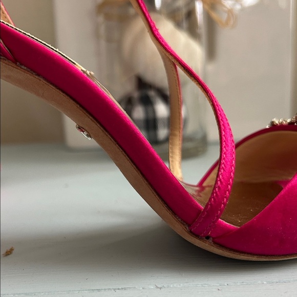 Badgley Mischka Fuchsia Embellished Heels - Picture 8 of 13